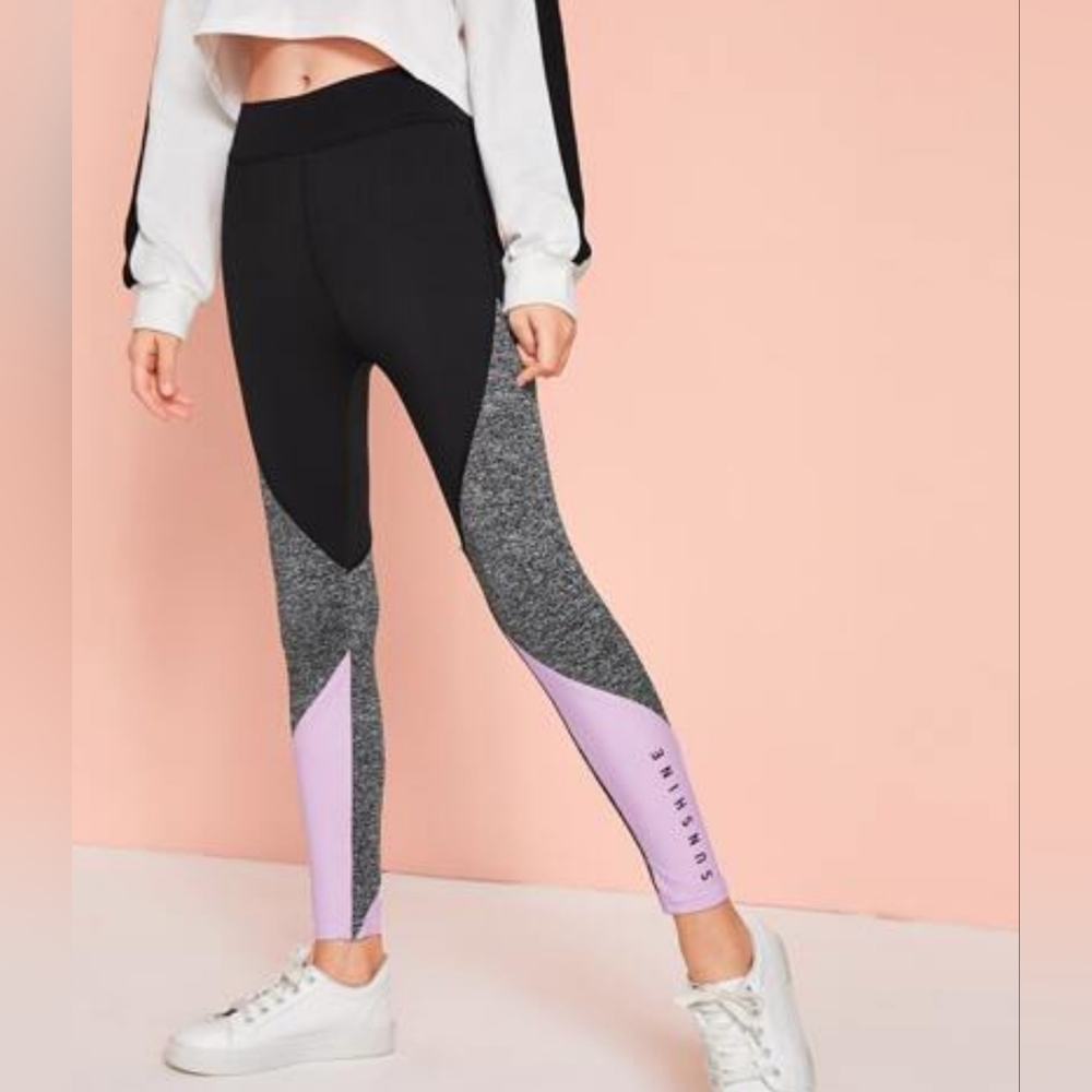 SHEIN Teen Girls Stretchy Athleisure Leggings 9Y